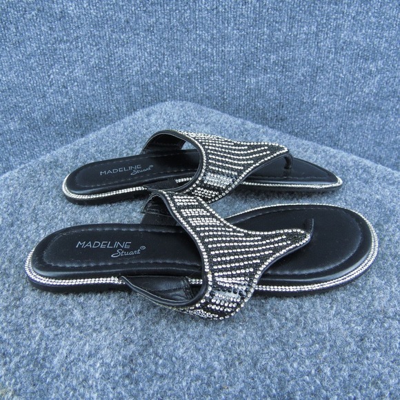 Madeline Stuart Navajo Women Flip Flop Sandal Shoes Black Synthetic Size 6.5 Med - Picture 4 of 9